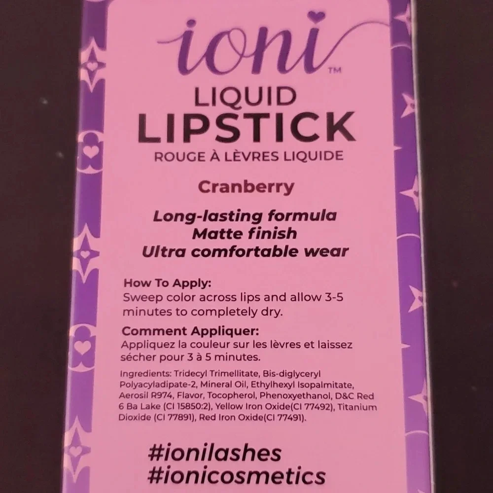 Ioni Liquid Lipstick Matte Cranberry Makeup Cosmetics